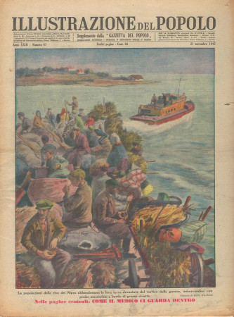 1943 * Illustrazione del Popolo (N°47) "Populations de Dnipro - Baleinier" Revista Original