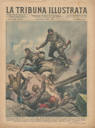 1942 * La Tribuna Illustrata (N°25) "Alpini Battaglia di Carcov - Battaglia Fronte Orientale" Revista Original