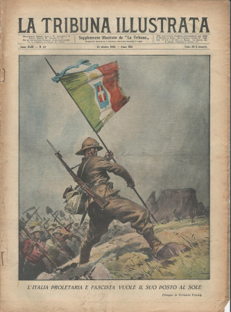 1935 * La Tribuna Illustrata (N°41) "L'Italia Proletaria e Fascista Vuole il suo Posto al Sole" Revista Original