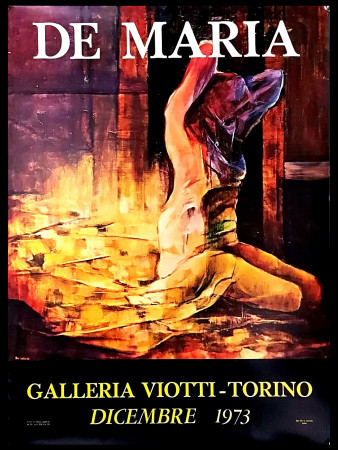 1973 * Cartel Arte Original "DE MARIA - Galleria Viotti, Torino" Italia (B+)