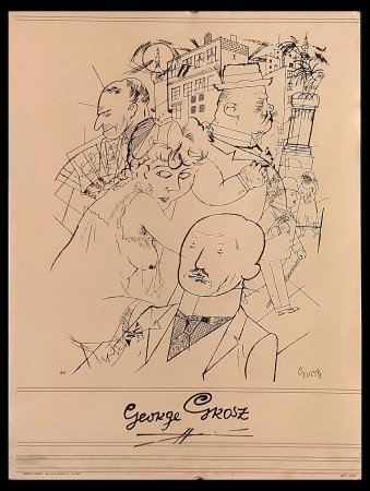 1980ca * Cartel Arte Original "George Grosz - Tipografica La Piramide - Roma" Roma, Italia (B)