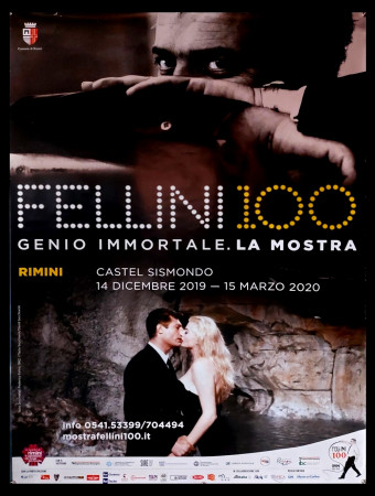 2020 * Cartel Arte Original "Fellini 100 - Genio Immortale, Tazio Secchiaroli" Italia (B+)