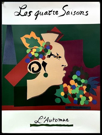 1983 (2000ca) * Cartel Original "YVES SAINT LAURENT - L'Automne - Le Quatre Saisons" Francia (A-)