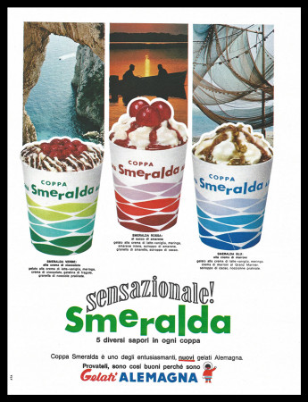 Anos 60 * Anuncio Original "Gelati Alemagna, Coppa Smeralda, Tipo 1 " Italia