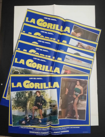 1982 * Set 6 Cartel Cine "La Gorilla - Lory Del Santo" Comedia (B)