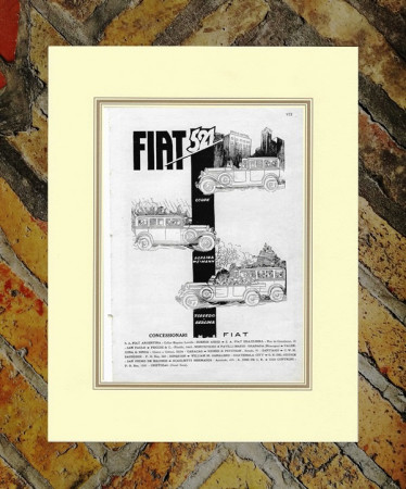 1929 * Anuncio Original "Fiat - Mod 521" en Passepartout