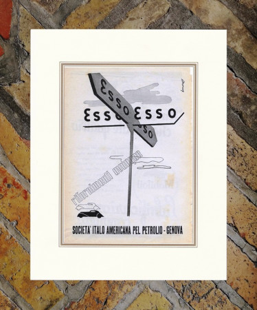 1937 * Anuncio Original "Esso - Rifornimenti Ovunque - BERNAZZOLI" en Passepartout