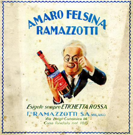 1930 * Anuncio Original "Amaro Felsina Ramazzotti - MONTI" en Passepartout