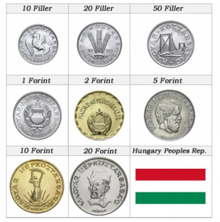 Años Mixto * Serie 8 monedas Hungría República Popular