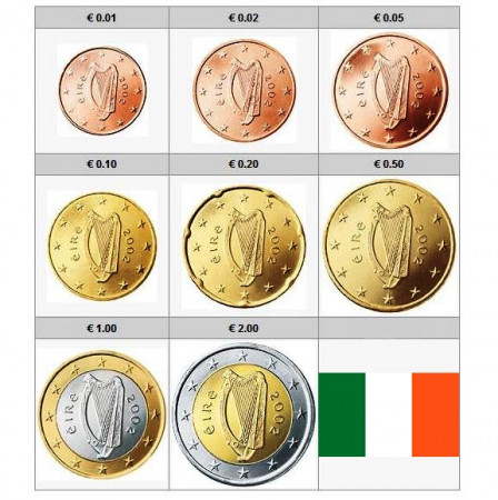 2015 * Serie 8 Monedas Euro IRLANDA UNC