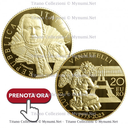 2023 * 20 Euro Oro ITALIA "250 Aniversario de la Muerte de Luigi Vanvitelli" PROOF