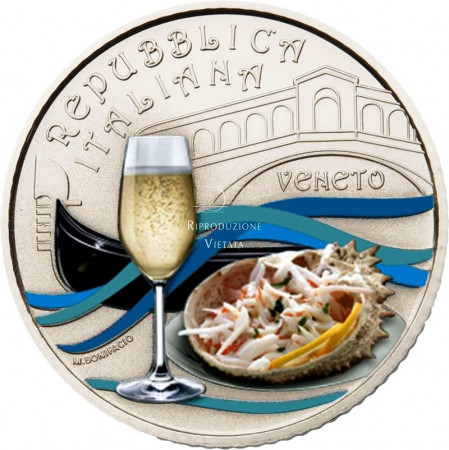 2023 * 5 Euro ITALIA "Comida Italiana - Veneto, Prosecco e Granseola" FDC