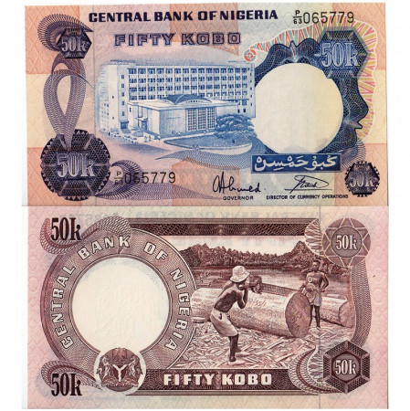 ND (1973-78) * Billete Nigeria 50 Kobo "Central Bank" (p14g) SC