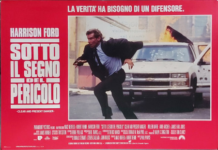 1994 * Cartel Cinematográfico "Sotto Il Segno Del Pericolo - Anne Archer, Harrison Ford, Willem Dafoe" Espionaje (B+)