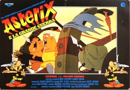 1989 * Cartel Cinematográfico "Asterix e la Grande Guerra - Obelix, Panoramix, Renè Goscinny" Animación (B+)