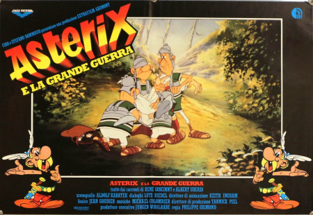 1989 * Cartel Cinematográfico "Asterix e la Grande Guerra - Obelix, Panoramix, Renè Goscinny" Animación (B+)