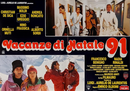 1991 * Cartel Cinematográfico "Vacanze di Natale '91 - Christian De Sica, Massimo Boldi" Comedia (A-)