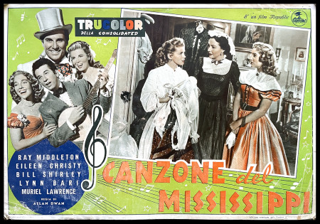 1952 * Locandina Fotobusta "La Canzone del Mississippi - Muriel Lawrence, Ray Middleton" Musical (B-)