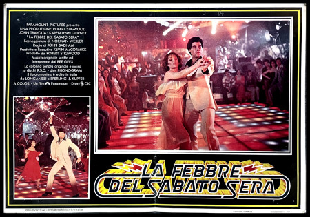 1977 * Cartel Cinematográfico "La Febbre del Sabato Sera - Barry Miller, John Travolta" Comedia (B)