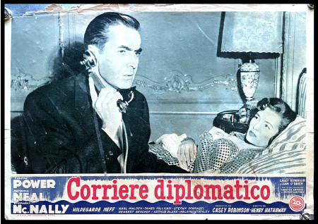 1952 * Locandina Fotobusta "Corriere Diplomatico - Tyrone Power" Spionaggio (C)
