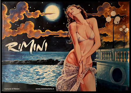 2000ca * Cartel Original "Milo MANARA, RIMINI" Italia Turismo (A-)