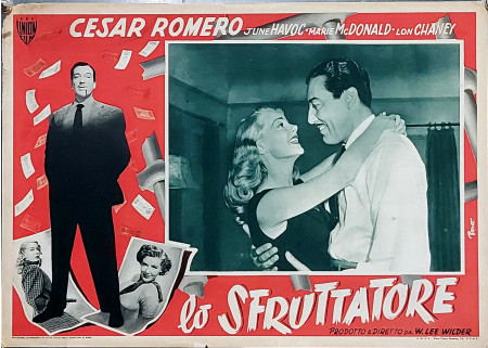 1950 * Cartel Cinematográfico "Lo Sfruttatore - Cesar Romero, June Havoc, Marie McDonald" Drama (B)
