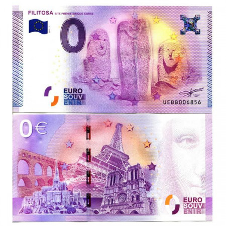 2015-1 * Billete Souvenir Francia Unión Europea 0 Euro "Filitosa-Site Préhistorique Corse" SC