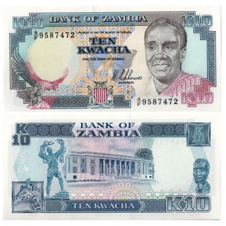 ND (1989-91) * Billete Zambia 10 Kwacha "President K Kaunda" (p31a) SC