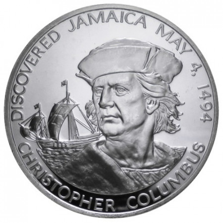 1975 * 10 Dólars Plata Jamaica "Cristóbal Colón"