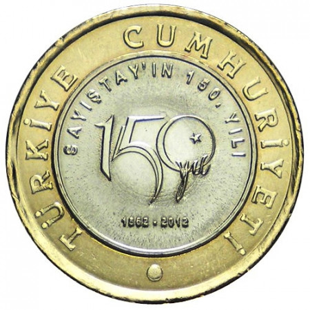 2012 * 1 lira Turquía 150 Años de la Tribunal de Cuentas