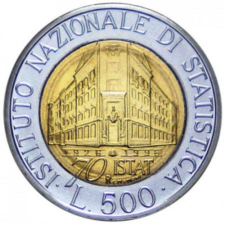 1996 * 500 Lire Bimetálica Italia "Istituto Nazionale di Statistica" (KM 181) FDC