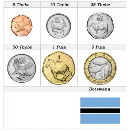 Años Mixto * Serie 6 monedas Botsuana