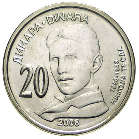 2006 * 20 dinara Serbia 150° Nikola Tesla