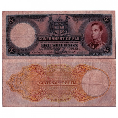 1951 * Billete Fiyi 5 chelínes BC