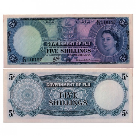 1964 * Billete Fiyi 5 chelínes EBC