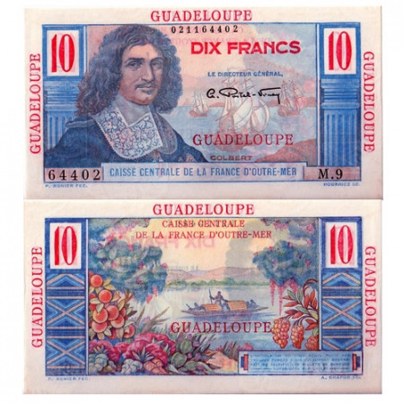 1947-1949 * Billete Guadalupe 10 francos casiEBC