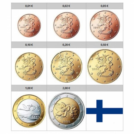 Años Mixto * Serie 8 monedas euro FINLANDIA