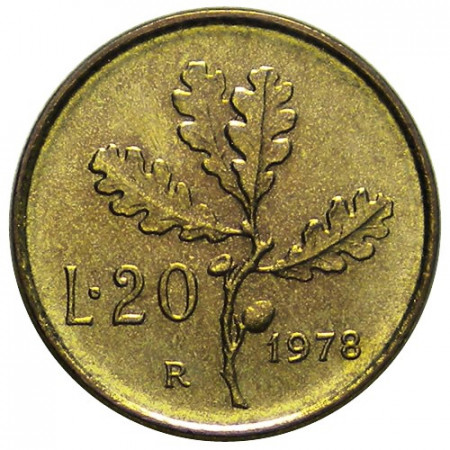 1978 * 20 Lire Italia República "Rama de Quercus" SC
