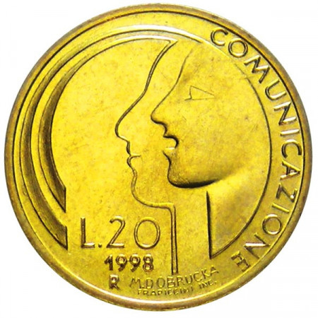 1998 * 20 Lire San Marino "La Comunicación" (KM 379) FDC