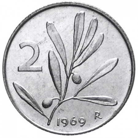 1969 * 2 lira Italia Olivo