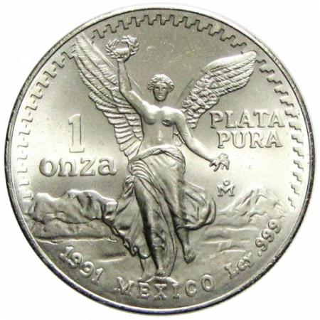 1991 * Mexico 1 OZ Onza de plata Libertad