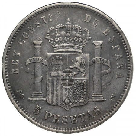 1891 * 5 Pesetas plata Espana Alfonso XIII MBC+
