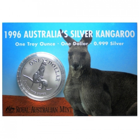 1996 * Dólar de plata 1 OZ Canguro Australia coincard