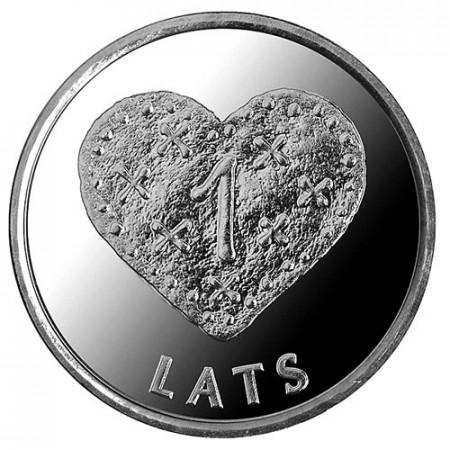 2011 * 1 Lats Letonia un corazón de pan de jengibre 