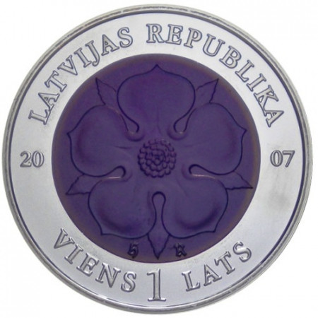 2007 * 1 Lats niobio Letonia Moneda del tiempo II