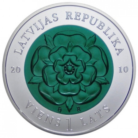 2010 * 1 Lats niobio Letonia Moneda del tiempo III