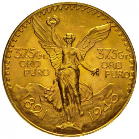 1943 * 50 pesos Mexico oro Centenario de la Independencia
