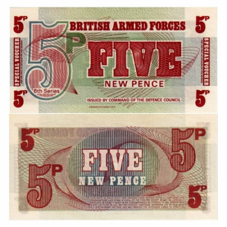 ND (1972) * Billete Gran Bretaña 5 New Pence "British Armed Forces - 6th Series" (pM47) SC