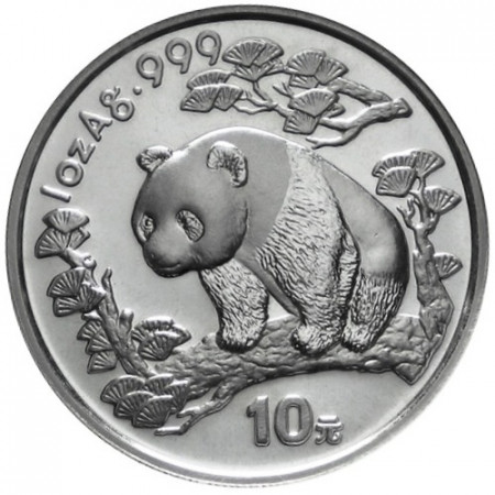 1997 * 10 Yuan de plata 1 OZ China Panda grande fecha