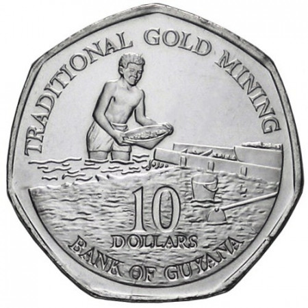 2007 * 10 Dólars Guyana Buscador del oro